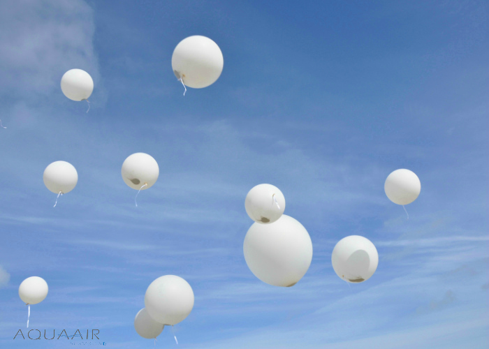 Ballonverstrooiing met begeleidingballonnen